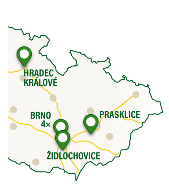 Mapa kamenných prodejen